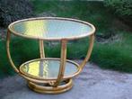Zeldzame Art-Deco Rotan Salontafel, Ophalen, Gebruikt, 50 tot 100 cm, 50 tot 75 cm