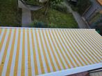 Elektrisch zonnescherm met geel-witte strepen, Ophalen, Gebruikt, 450 cm of meer, Elektrisch