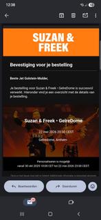 Susan & Freek concertticket Gelredome, Tickets en Kaartjes, Eén persoon