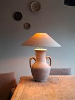 Aardewerk kruiklamp met petkap, Ophalen of Verzenden, Zo goed als nieuw, Stof, 75 cm of meer