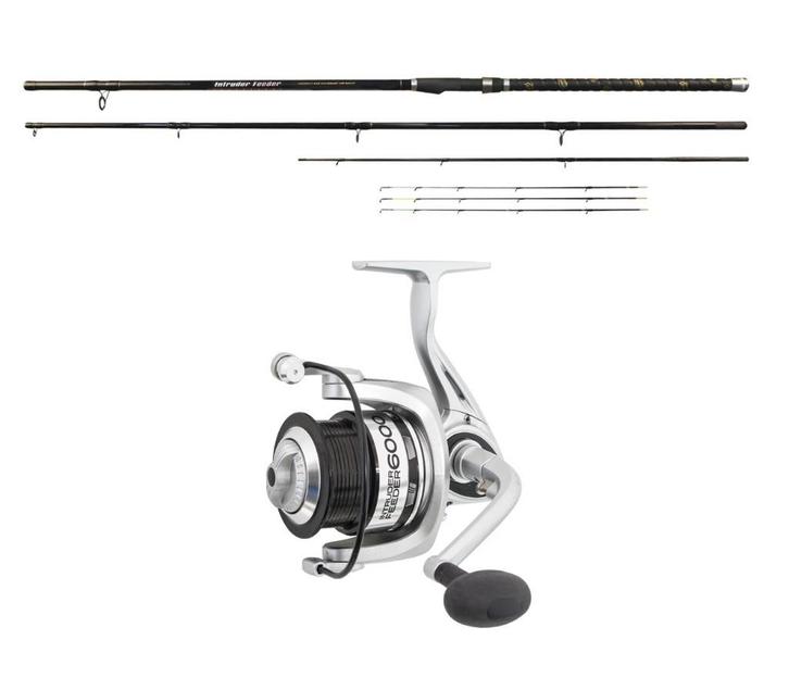 NIEUW Set Feederhengel Intruder 3,30 M 30-80 Gr + Molen 6000, Watersport en Boten, Hengelsport | Witvissen, Nieuw, Molen, Ophalen