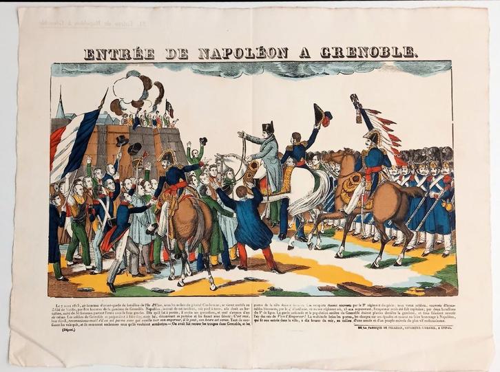[Epinal Pellerin] Entrée de Napoléon a Grenoble - Bonaparte, Antiek en Kunst, Kunst | Litho's en Zeefdrukken, Ophalen of Verzenden