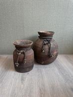2 houten potten Loods 5 – 37 & 27,5 cm, Ophalen, Overige materialen, Overige kleuren, Zo goed als nieuw