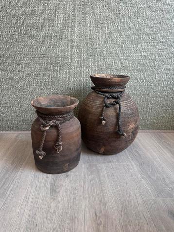 2 houten potten Loods 5 – 37 & 27,5 cm beschikbaar voor biedingen