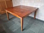 Teaken eettafel, vierkant 140x140, Huis en Inrichting, Tafels | Eettafels, Ophalen, Gebruikt, Vijf personen of meer, Robuust