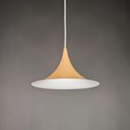 Trompetlamp zalmroze, nude kleur, vintage deense hanglamp, Huis en Inrichting, Lampen | Hanglampen, Vintage, Ophalen of Verzenden