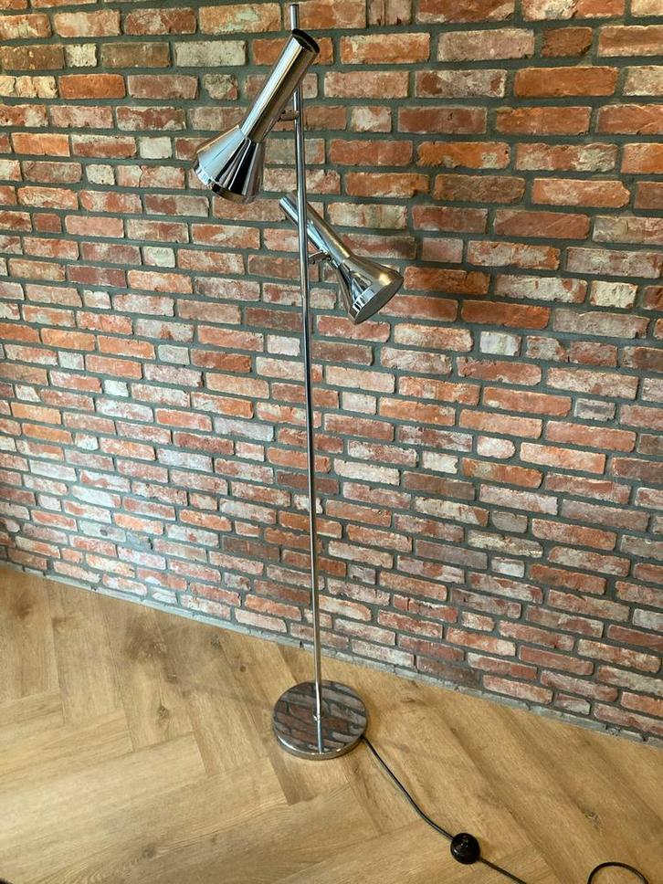 Hustadt Leuchten 70s Design Lamp, Huis en Inrichting, Lampen | Vloerlampen, Gebruikt, Minder dan 100 cm, Metaal, Ophalen