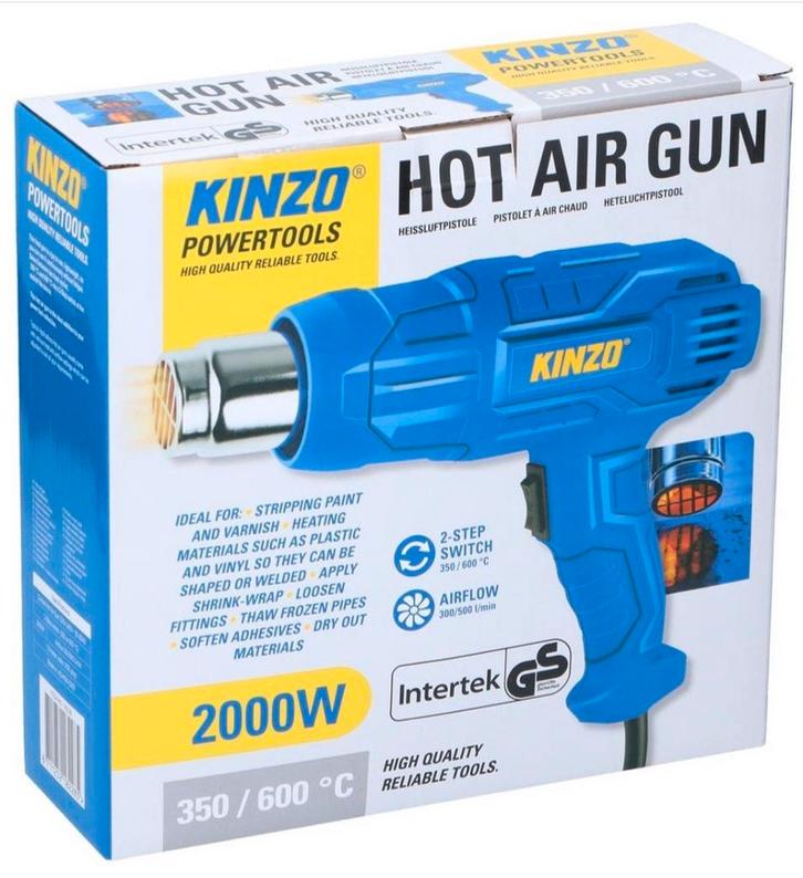 Kinzo heteluchtpistool, Doe-het-zelf en Verbouw, Schildersmaterialen, Zo goed als nieuw, Overige typen, Ophalen of Verzenden