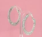 Luxe zilveren strass creool oorbellen., Overige materialen, Hangers, Verzenden, Nieuw