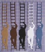 5 Stansjes mannen op ladder., Hobby en Vrije tijd, Kaarten | Zelf maken, Nieuw, Overige typen, Overige thema's, Ophalen of Verzenden