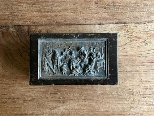Antieke sigarendoos met zilveren inleg, Antiek en Kunst, Antiek | Overige Antiek, Ophalen of Verzenden