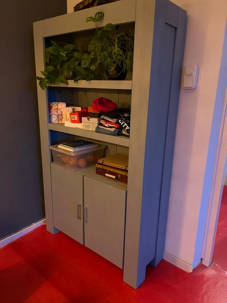 Robuuste grijze kast - 190x110x40 cm - Supernette staat, Huis en Inrichting, Kasten | Boekenkasten, Zo goed als nieuw, 100 tot 150 cm