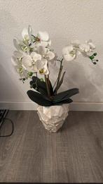 Schelpenvaas met kunst orchideeën, Ophalen of Verzenden, Zo goed als nieuw