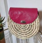 Raffia cross-body tas, boho chique schoudertas, Ophalen of Verzenden, Nieuw, Roze, Schoudertasje