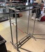 ovale glazen (sta)tafel + hangstang, Huis en Inrichting, Ophalen, Zo goed als nieuw