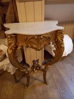 Antiek Console met Marmer Blad en Engel, VERKOCHT, Ophalen