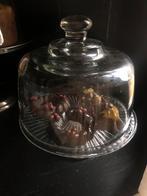 Puntgaaf glazen  schaaltje met stolp, Ophalen of Verzenden, Zo goed als nieuw