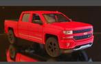 Rode Chevrolet Silverado Modelauto jaar 2017 welly 1:24, Hobby en Vrije tijd, Modelauto's | 1:24, Ophalen of Verzenden, Zo goed als nieuw