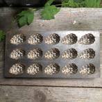 Oude genummerde chocolademal druiventros, Ophalen of Verzenden