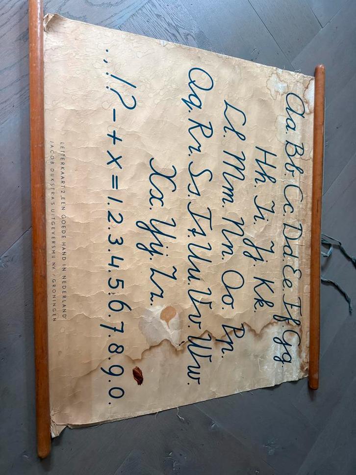 Oude Letterkaart - Jacob Dijkstra's Uitgeverij, Antiek en Kunst, Antiek | Schoolplaten, Overige thema's, Ophalen