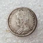 25 Cent 1918, Postzegels en Munten, Munten | Nederland, Verzenden, Zilver, 25 cent, Koningin Wilhelmina