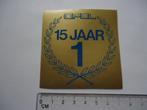 sticker oud OPEL no 1 kadett race oldtimer nl retro manta, Verzenden, Zo goed als nieuw, Bedrijf of Vereniging