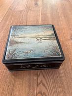 Vintage Van Melle Blik - Landschap met eenden, Antiek en Kunst, Curiosa en Brocante, Ophalen of Verzenden