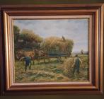 Klassiek schilderij met hooiwagen, Ophalen