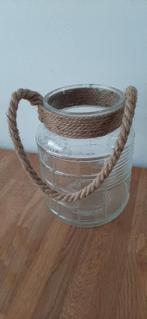 Glazen vaas met touw, Minder dan 50 cm, Glas, Zo goed als nieuw, Ophalen