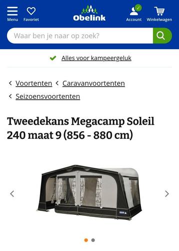 Megacamp Soleil 240 Voortent + Frame + Luifel beschikbaar voor biedingen