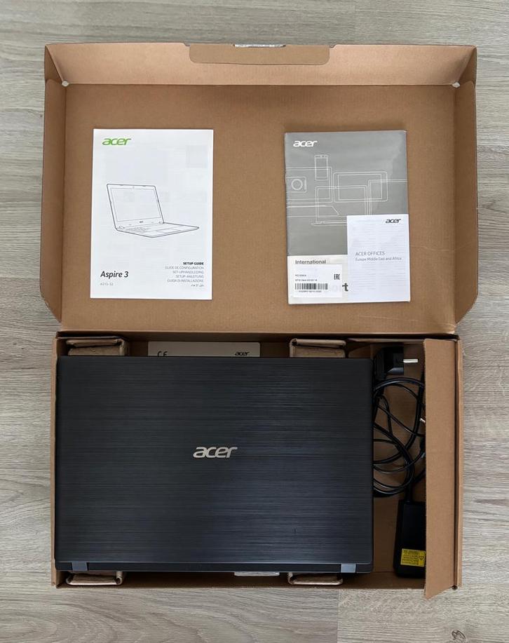 Acer Aspire 3 - (Originele verpakking, voeding, Handleiding), Computers en Software, Windows Laptops, 15 inch, HDD, SSD, Minder dan 2 Ghz