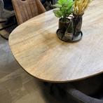 Welvende Deens ovale mangohouten eettafel van 160 t/m 300cm, Overige vormen, 200 cm of meer, Nieuw, 100 tot 150 cm