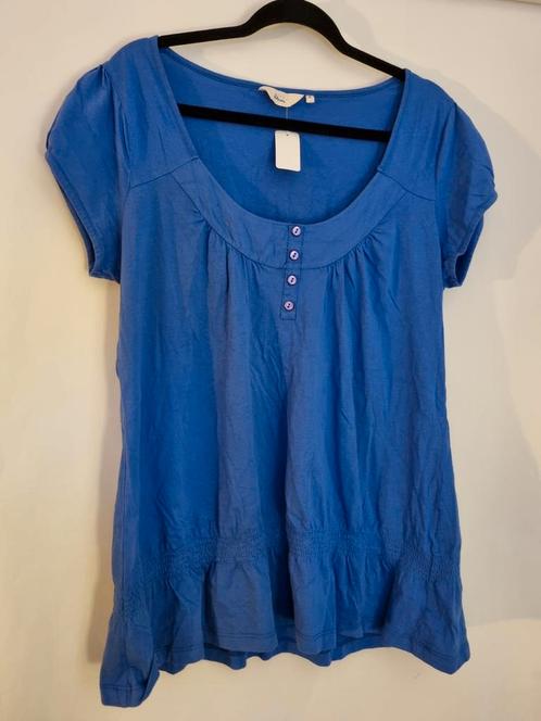 Blauw katoenen topje (Miss Etam, maat XL), Kleding | Dames, Tops, Gedragen, Maat 42/44 (L), Blauw, Zonder mouw, Ophalen of Verzenden