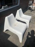 Vago tuinstoelen, Ikea, 2 stuks wit loungestoelen, Tuin en Terras, Tuinstoelen, Ophalen, Gebruikt, Kunststof