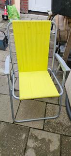 Inklapbare tuinstoel - Geel, Tuin en Terras, Ophalen, Gebruikt, Metaal, Inklapbaar