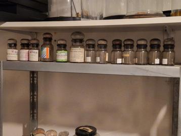 Antieke Apothekerspotjes & Glazen Stolpen beschikbaar voor biedingen