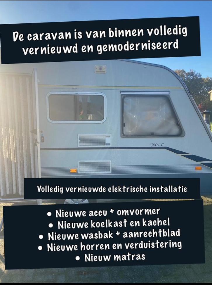 Beyerland 390 uit 1998. Met evt. stalling tot mei ‘26, Caravans en Kamperen, Caravans, Particulier, tot en met 4, 500 - 750 kg