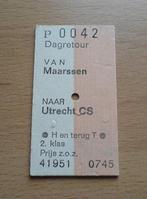 Oud Treinkaartje Maarssen - Utrecht CS - 01, Verzamelen, Spoorwegen en Tramwegen, Ophalen of Verzenden