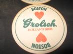 2 Bierviltjes dubbelzijdig van Grolsch Holland beer Boston, Ophalen of Verzenden, Zo goed als nieuw, Viltje(s), Grolsch