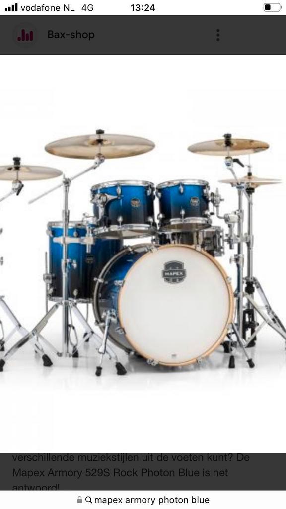 Mapex Armory, photon blue, Muziek en Instrumenten, Drumstellen en Slagwerk, Zo goed als nieuw, Overige merken, Ophalen