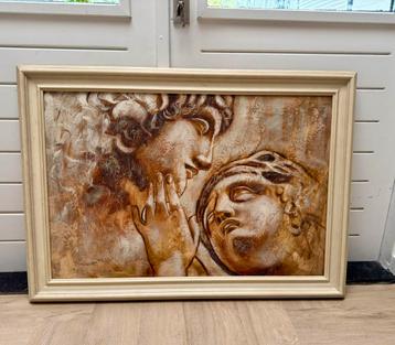 Groot schilderij van olieverf beschikbaar voor biedingen