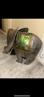 Decoratief Metalen Olifantenbeeld, Tuin en Terras, Tuinbeelden, Ophalen of Verzenden, Zo goed als nieuw, Metaal, Dierenbeeld