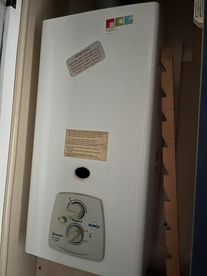 Morco Geiser op propaan/ butaan gas 11 liter, Doe-het-zelf en Verbouw, Geisers en Boilers, Zo goed als nieuw, Geiser, Minder dan 20 liter