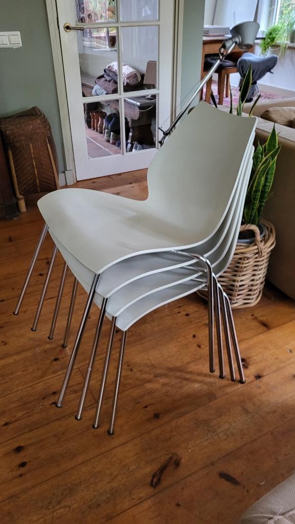 4 Designerstoelen van Kartell, Huis en Inrichting, Stoelen, Zo goed als nieuw, Vier, Kunststof, Wit, Ophalen