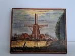 Schilderij molen aan water 32*26 cm, Antiek en Kunst, Ophalen of Verzenden