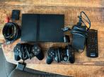 Playstation 2 Slim - Zwart + 14 spellen, Spelcomputers en Games, Ophalen, Gebruikt, Zwart, Met 2 controllers