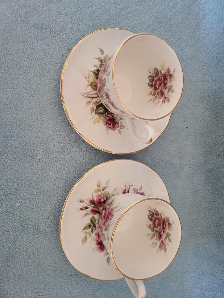 Jason Works Kop en Schotel met Rozen (2), Huis en Inrichting, Keuken | Servies, Gebruikt, Kop(pen) en/of Schotel(s), Overige stijlen