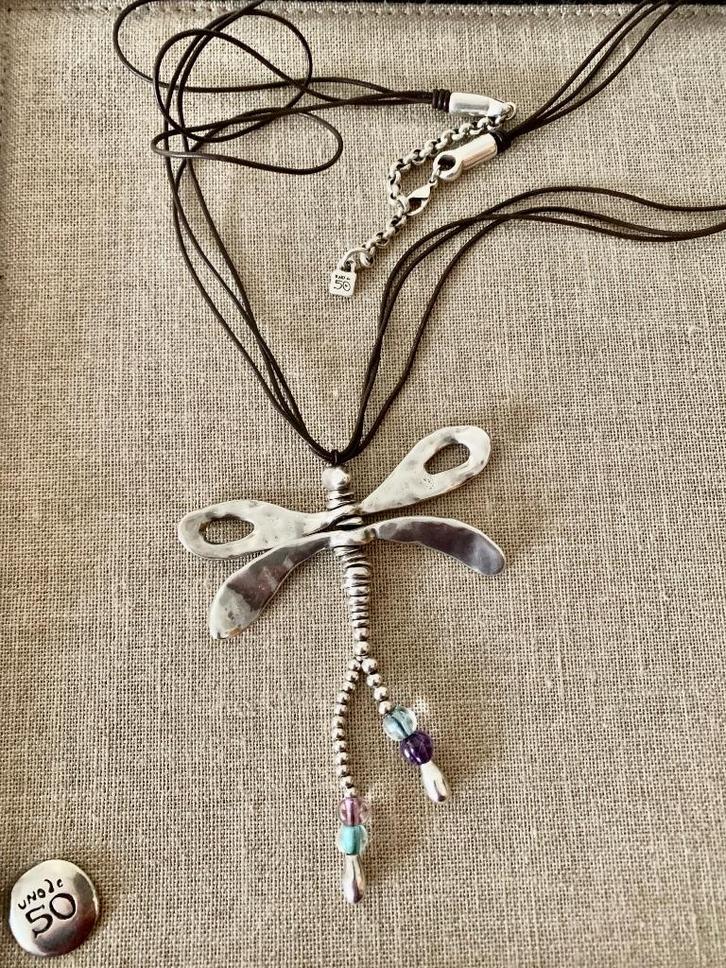 Uno de 50 ketting (6)(185,- = 85,50) Ethereal Dragonfly, Sieraden, Tassen en Uiterlijk, Kettingen, Nieuw, Overige materialen, Zilver