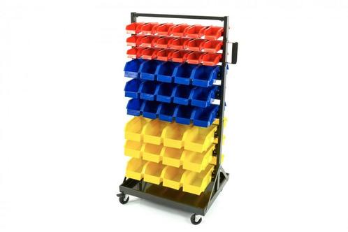 Verrijdbaar magazijn bakkenwagen opbergrek met 90 bakjes, Doe-het-zelf en Verbouw, Gereedschapskisten, Nieuw, Ophalen of Verzenden