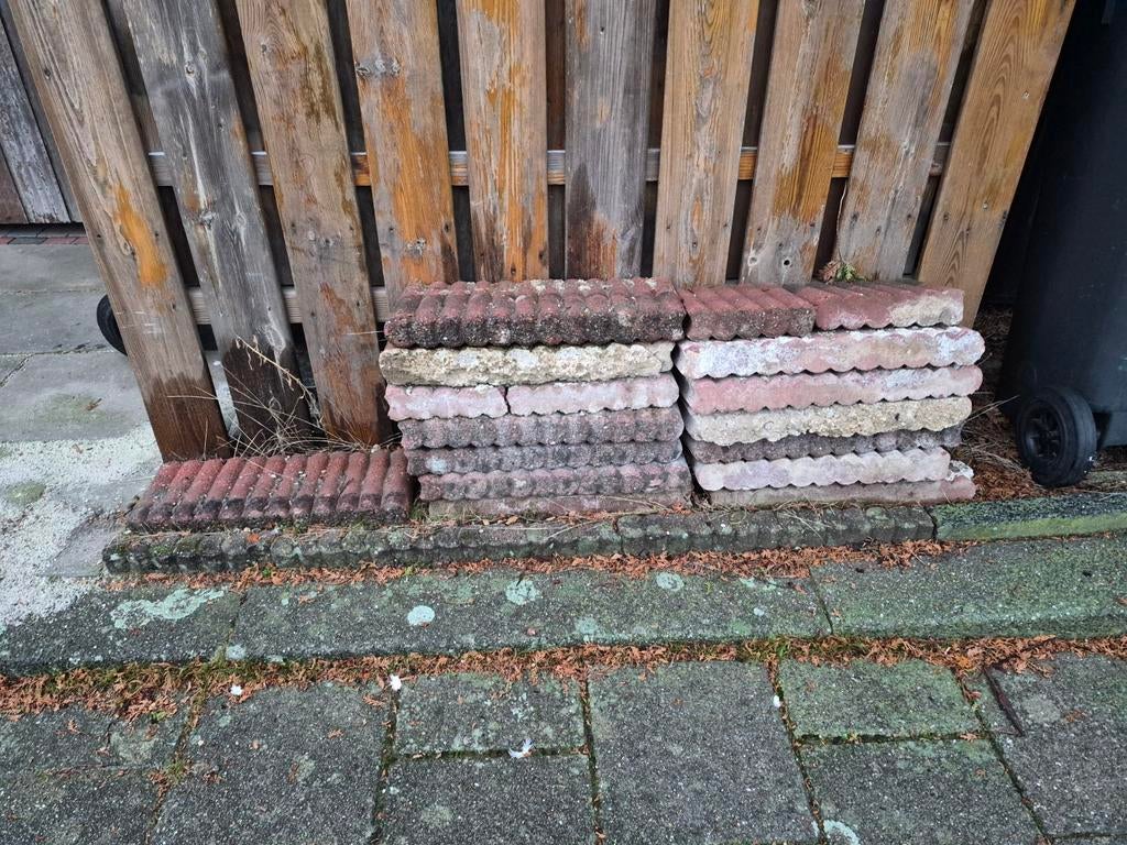 Roze stenen/banden gratis af te halen, Tuin en Terras, Ophalen, Gebruikt, Minder dan 25 cm, Border